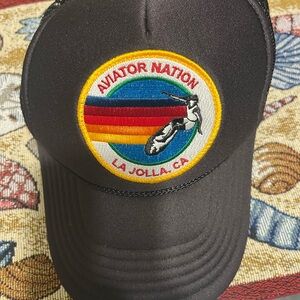 Aviator Nation Black Cap with Rainbow Patch